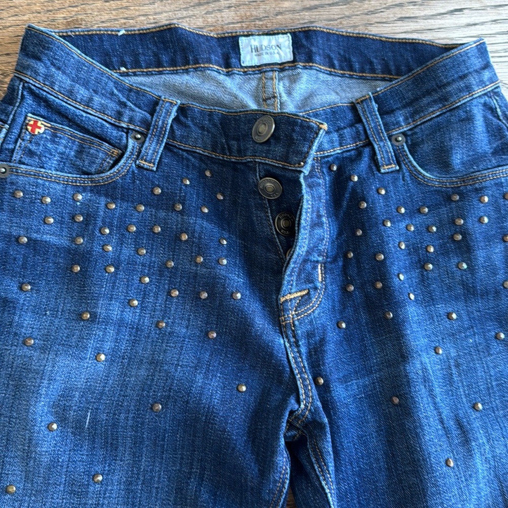Hudson studded boyfriend jeans sz 24